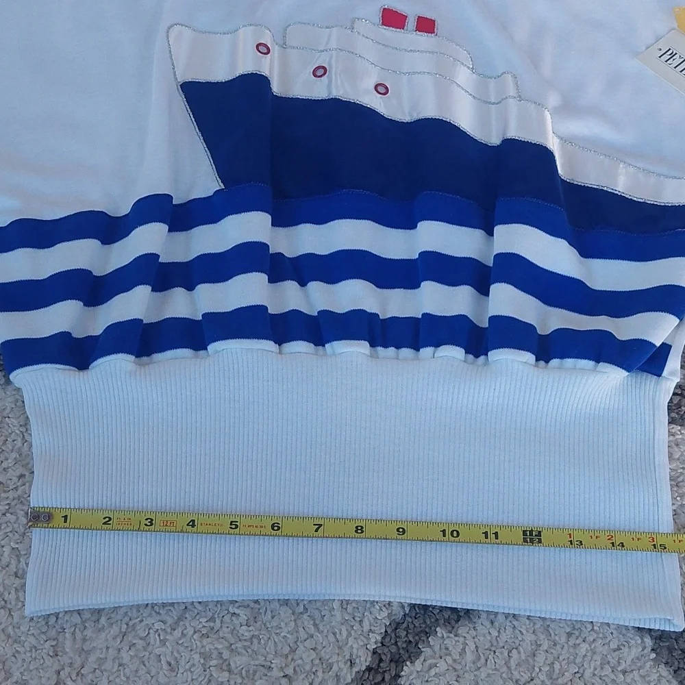Peter Popovitch Vintge Top White with Boat Applica and Mesh Feature Size Med NWT - Picture 8 of 8
